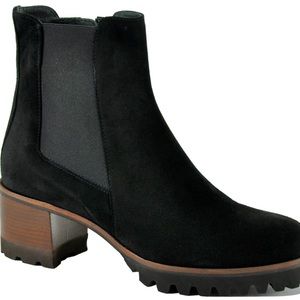 Suede lug bootie